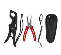 DANAIXZ Pinza da Pesca Multifunzione Pinza per Pesci Pinza per Labbra Strumento di Assistente per la Pesca Regali da Uomo per la Pesca nel Lago ghiacciato (Nera)