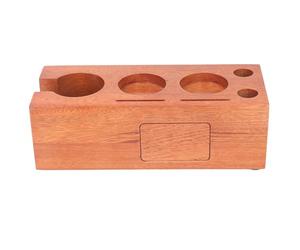 DANAIXZ Pressino per caffè in legno, altezza regolabile, organizer 8 in 1, con 7 scomparti e 1 cassetto per riporre gli strumenti dell'espresso, supporto per pressatura del caffè i