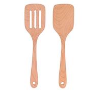 DANAIXZ Set di spatole da in legno da 2 pezzi, utensili da antiaderenti, ad alta temperatura, per cuochi domestici, ristoranti, legno di faggio, 12 x 3 pollici