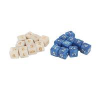 DANAIXZ Set Quadrato in Acrilico da 20 Pezzi Dadi numerici a 6 Facce con Motivi a Onde d'Acqua per Giochi da Tavolo Giochi di Matematica attività in Classe Bianco e Blu 1,5 cm