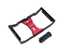 DANAIXZ Stabilizzatore per telefono professionale con doppia impugnatura, stabilizzatore video per smartphone regolabile, supporto con treppiede per streaming live, vlogging, nero,