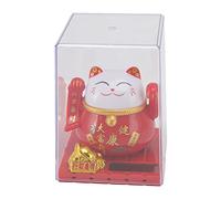 DANAIXZ Statua della mascotte del gatto della fortuna che saluta l'energia solare, ornamento del gatto fortunato, ricchezza ad energia solare, per la decorazione dell'auto, dell'ufficio,