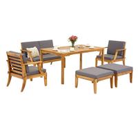 Danang Apetito 4 mobili da giardino in legno di acacia con pouf Garden Point