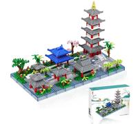 Danbghyuo Hangzhou Garden Micro mattoncini da costruzione,1224 PCS classico cinese Hangzhou,Hangzhou Garden decorazione per la casa,modello classico famoso da collezione,Casa Architecture Regalo per