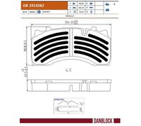 DANBLOCK DB 2914282 Kit pastiglie freno, Freno a disco per DAF