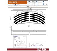 DANBLOCK DB 2916782 Kit pastiglie freno, Freno a disco