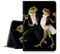 Dance Frogs Custodia per iPad di 9a/8a/7a generazione 10,2" 2021/2020/2019, custodia pieghevole in pelle PU antiurto con funzione di accensione/spegnimento automatico per iPad da 10,2 pollici