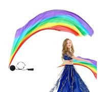 Dance Silk Veil | Bandiere POI colorate con palla POI morbida | Sciarpa di pancia in chiffon leggero, Streamer di arti del flusso per il culto, lo yoga e la pratica delle prestazioni