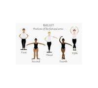Dance Training Poster Ballet Feet Arms Poses | Visual guide for students mastering basic ballet positions(Magnetic,08x12inch(20x30cm))