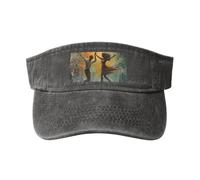 Dance with Music Print Outdoor Activities Washed Baseball Cap Vintage Classic Fashion Hat for Sports Deep Heather