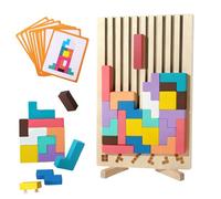 dancepandas Puzzle di Legno Te-tris, Colorato Blocchi Geometrici Cervello Giocattoli,Intelligenza Jigsaw Rompicapo,Regali Educativi per Bambini,Giocattolo in Legno Te-tris 3-6 anni