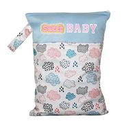 dancepandas Wet Bag Pannolini Lavabili, Neonato Sacchetto del Pannolino Borsa per Pannolini Lavabili Riutilizzabile per Pannolini Bambini,Spiaggia,Piscina,35x25cm