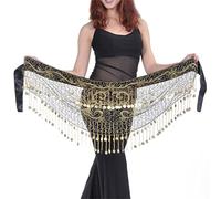 Dancer 150 Coin Four Point Star Waist Chain Belly Dance Waistband Tassel Belt Hip Scarf