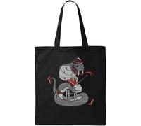 Dancer Cobra The Snake Borsa Tote in Cotone Ecologico Naturale Nero, Nero , Taglia unica