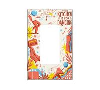 Dancer Kitchen Single Rocker Light Switch Cover, giocoso Retro Music Note Boom Box Summer Red Plastic Standard Size Interruttore Piastra Decorativa per Casa Soggiorno Camera da Letto Bagno Decor