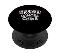 Dances with mucche Funny Farm Animal Party Design PopSockets PopGrip Adesivo