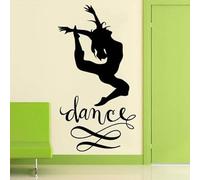 Dancing Acrobatics - Adesivo da parete in vinile con sagoma di ragazza e ginnastica e studi di danza, decorazione per interni rimovibile, 42 x 79 cm