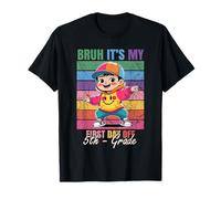 Dancing Boy Bruh It's My First Day 5th Grade Maglietta
