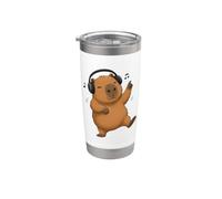 Dancing Capybara con cuffie Musica Design Bicchiere termico in acciaio inox doppia parete