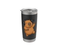 Dancing Capybara con cuffie Musica Design Bicchiere termico in acciaio inox doppia parete