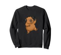 Dancing Capybara con Cuffie Musica Design Felpa