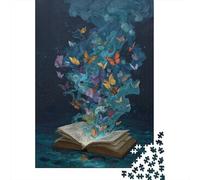 Dancing Farfalle Jigsaw Libro degli Incantesimi Puzzle in Legno 1000Pcs Collection Adulti E Ragazzi Rilassamento E Intelligence Decorazione Della Famiglia 1000pcs (75x50cm)