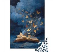 Dancing Farfalle Jigsaw Libro degli Incantesimi Puzzle in Legno 1000Pcs Collection Divertimento Per Adulti Gioco Familiare Decorazione Della Famiglia 1000pcs (75x50cm)
