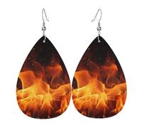 Dancing Fire Orecchini Stampato Orecchini In Pelle Divertenti Pendenti Per Cosplay Decorazioni