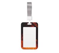 Dancing Fire - Porta badge con cordino staccabile, in plastica rigida, impermeabile, porta badge da lavoro, per insegnanti, infermiere, dottori, ufficio