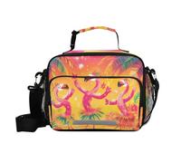 Dancing Flamingos Orange Summer Lunch Bags per gli Uomini Regolabile Grande Tote Bag con Tracolla Adulto Viaggio