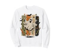 Dancing Ghost Skeleton Rock Hand, Arte di Halloween Felpa