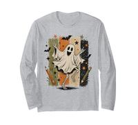 Dancing Ghost Skeleton Rock Hand, Arte di Halloween Maglia a Manica