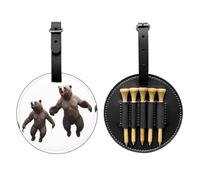 Dancing Grizzly Bear - Borsa portaoggetti per tee da golf, facile da trasportare e più efficiente nel giocare a golf, colore: nero