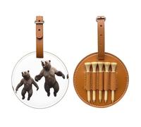 Dancing Grizzly Bear Brown Golf tee Storage Bag - Facile da trasportare e più efficiente nel giocare a golf