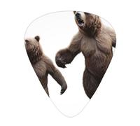 Dancing Grizzly Bear - Set di 12 plettri per chitarra, sottili, medi e spessi, adatti per chitarra, basso, chitarra elettrica e ukulele