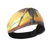 Dancing Human Skeleton Moisture Wicking Esercizio Fasce per le donne Fasce elastiche per capelli per la palestra lavaggio viso Pallavolo Yoga