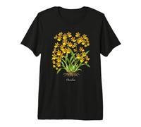 Dancing Lady Orchid pianta Illustrazione Oncidium Maglietta Premium