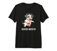 Dancing Mow Music DJ Good Mooh Mood Design Maglietta Premium
