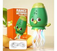 Dancing Octopus Toy, Dancing Squid, Electric Crawling Octopus, Cool Light Music Show, Standing Performance, with A USB Charging Cable (Green)