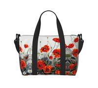 Dancing Red Flower Printed - Borsa a tracolla da donna, portatile, adatta per allenamenti in palestra, pendolarismo e viaggi