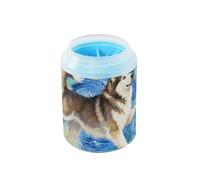 Dancing Siberian Husky Dog pittura a olio portatile zampa rondella tazza morbida setole in silicone Kit di pulizia per animali domestici di taglia piccola, media e grande razza cani/gatti