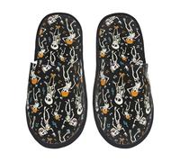 Dancing Skeleton Party Print Pantofole Lavabili Pantofole Da Casa Unisex Scarpe Da Casa Per Invernali Sauna Esterno M