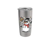 Dancing Snowman Disco Natale Bicchiere termico in acciaio inox doppia parete