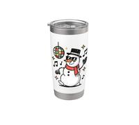 Dancing Snowman Disco Natale Bicchiere termico in acciaio inox doppia parete