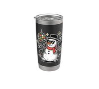 Dancing Snowman Disco Natale Bicchiere termico in acciaio inox doppia parete