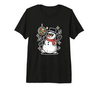 Dancing Snowman Disco Natale Maglietta Premium