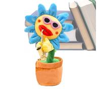 Dancing Sunflower Toy - Plush Soft Fabric 33cm 10.5x33cm | Talking Repeating with Saxophone Music, Early Learning, Sensory Play | Musical Gift Nursery Decor Indoor,Travel