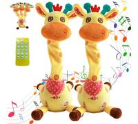 Dancing Talking Giraffe Toy, Glowing Musical Giraffe, Stuffed Animal Toy Repeating What You Say, Interactive Musical Plush, with Adjustable Volume Function, with 60 Children's Songs (2pcs)