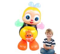 Dancing Toy Bee, Musical Light-Up Toy, 5.31x4.33in Sensory Development Cartoon, Fun Interactive Play, Musicals Toys with Lights for Kids Holiday, Easter Baskets & Travel Playtime