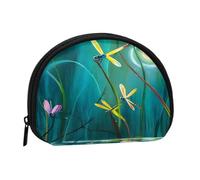 Dancing with Dragonflies Mini borsa portaoggetti a conchiglia portafoglio piccolo portamonete con mini con cerniera portamonete per chiavi di monete puoi anche riporre qualsiasi piccolo oggetto che